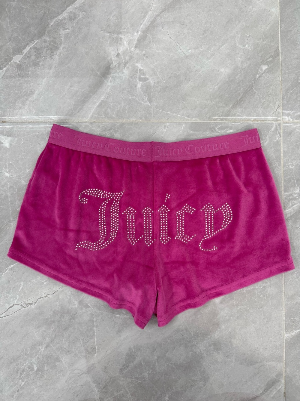 Women’s Juicy Couture Sleepwear Velour Rhinestone Logo Mini Shorts Y2K Small